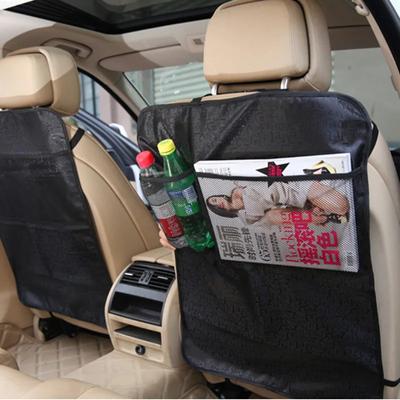 Vehicul de înaltă calitate Husă din spate pentru scaunul auto Protector pentru scaunul auto Covorașul împotriva loviturii copiilor Saci de depozitare Negru Bej