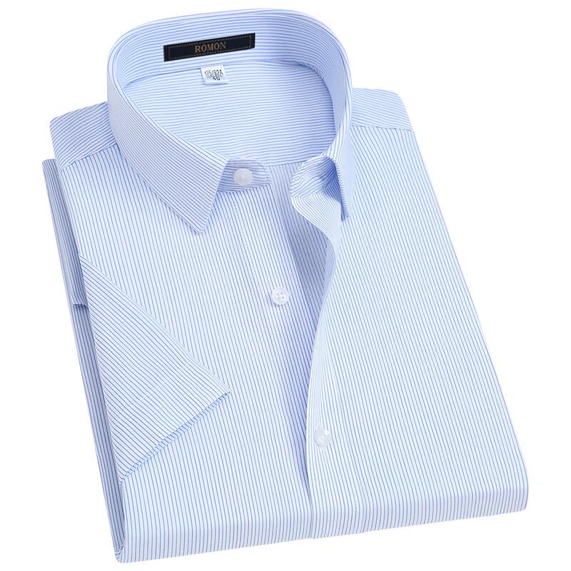 ROMON Men s Summer Wrinkle-Free Short-Sleeve Business Casual Shirt 41
