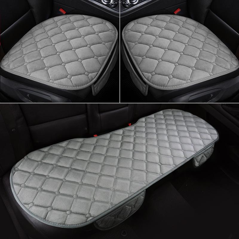 Three-Piece Non-Slip Backless Wool Car Seat Cushion Set