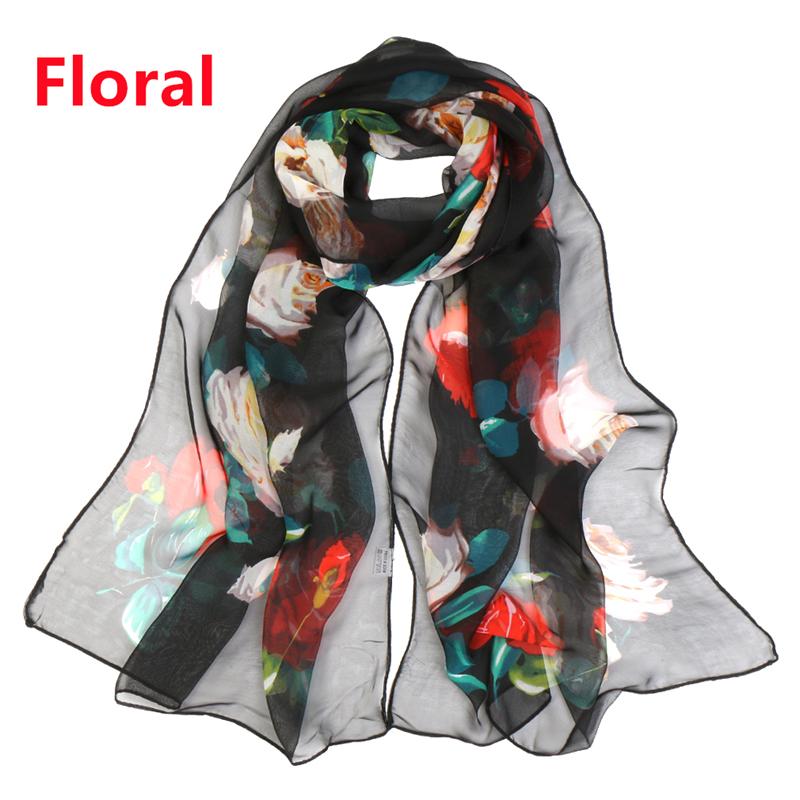 150*50cm Women Spring Premium Georgette Hijab New Floral Printed Scarf Long Shawl Beautiful Flower Pareos Beach Sunscreen Shawl
