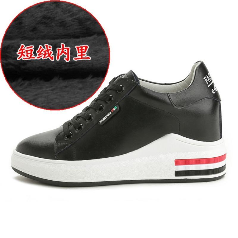 Autumn women's shoes new inner height increase versatile little white shoes casual sports shoes wedge heel cm velvet women's shoes