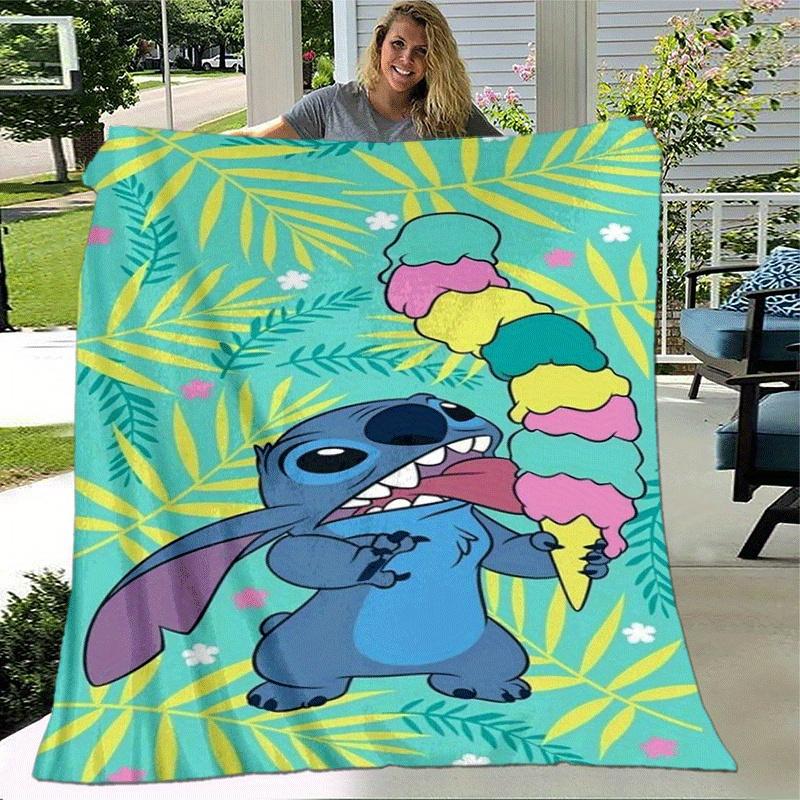1pc Stitch Printing Blanket - Soft, All-Season Throw for Office Blanket,Personalized Gift with Adorable Cartoon Design