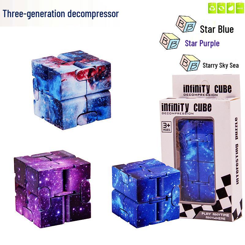 

Звездное небо Кубик-трансформер Бесконечность: Двухслойная креативная ручная игрушка для снятия стресса Starry Blue [Bagged]