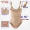 Women's Seamless V-Neck Bodysuit: X-Type Tummy Control, Open Crotch, Push-Up Shaper
