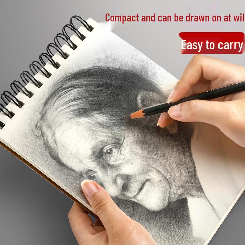 Szkicownik A5 na spirali dla uczniów szkół podstawowych - Kompaktowy, gruby, w twardej oprawie, poziomy