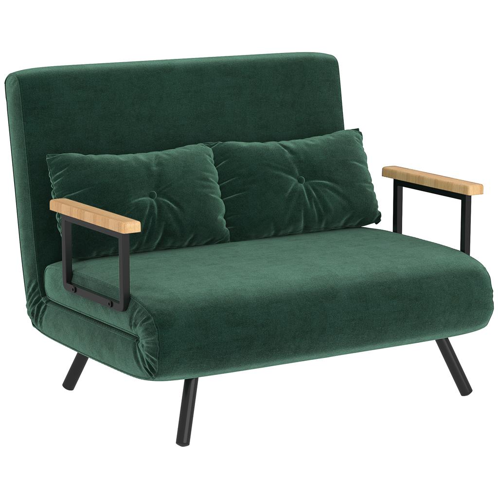 Sofa Bed 4 in 1 with Sleep Function Velvet Look 183x98.5cm Green