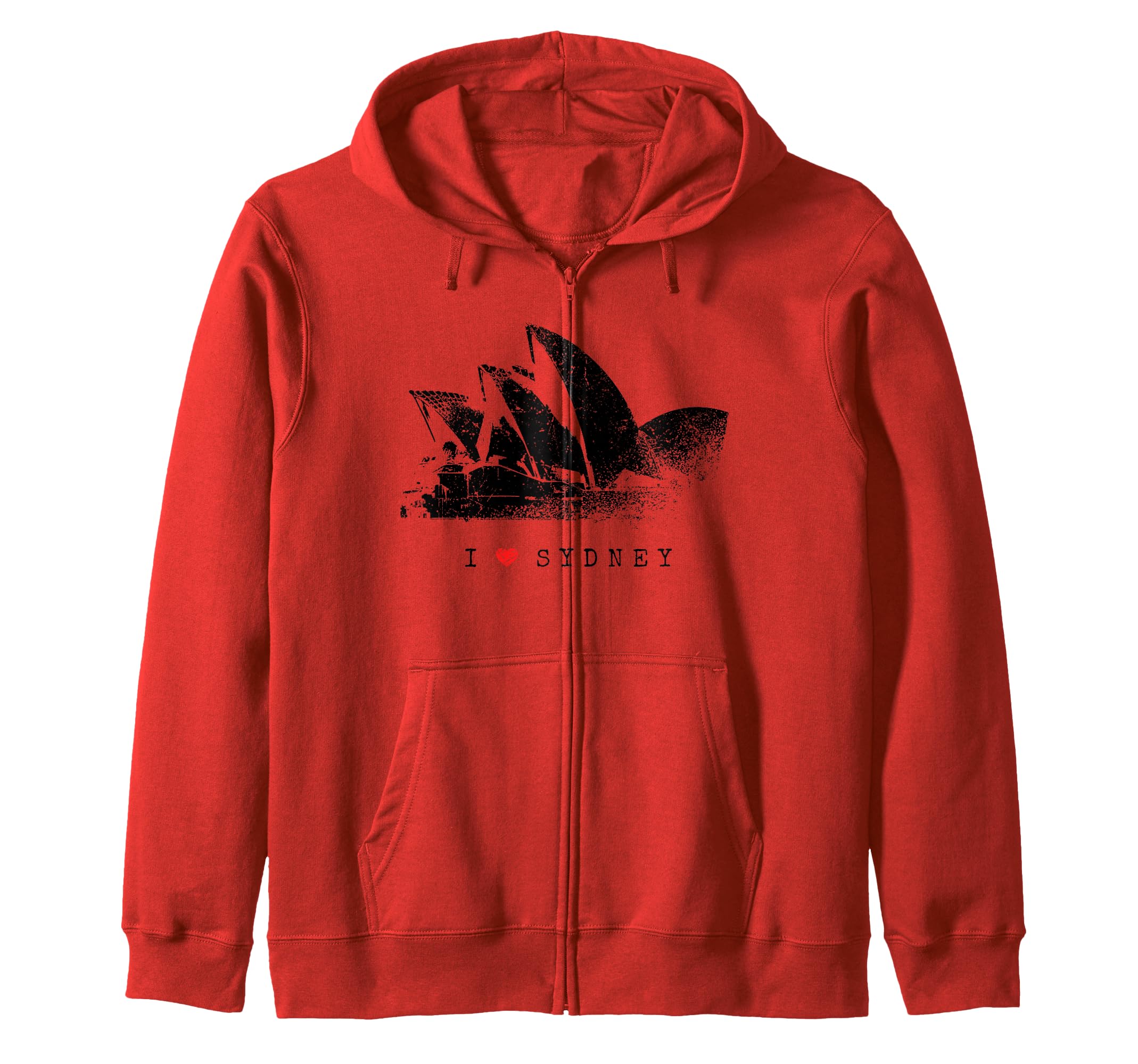 

I Love Sydney Vintage Sydney Opera House Skyline Australia Fan Zip Hoodie чёрный