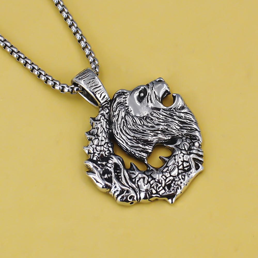 Necklace Lion Head Men's Hip Hop Women's Retro Trendy Men's Pendant