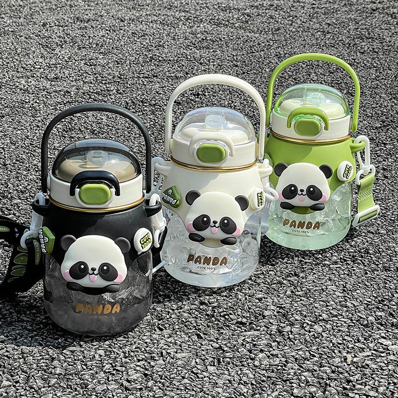 Large Capacity Panda Water Cup, Special for Children To Go To School, Girl Straw Cup, Cute Primary School Student Kettle