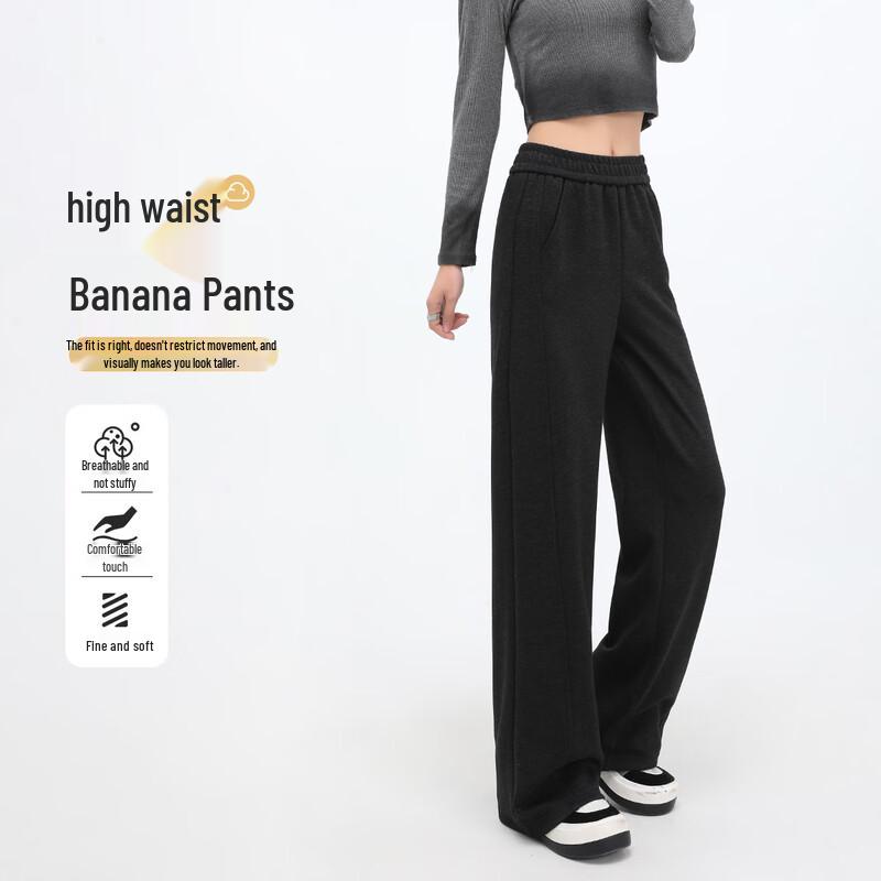 Women's High-Waisted Banana Wide-Leg Pants