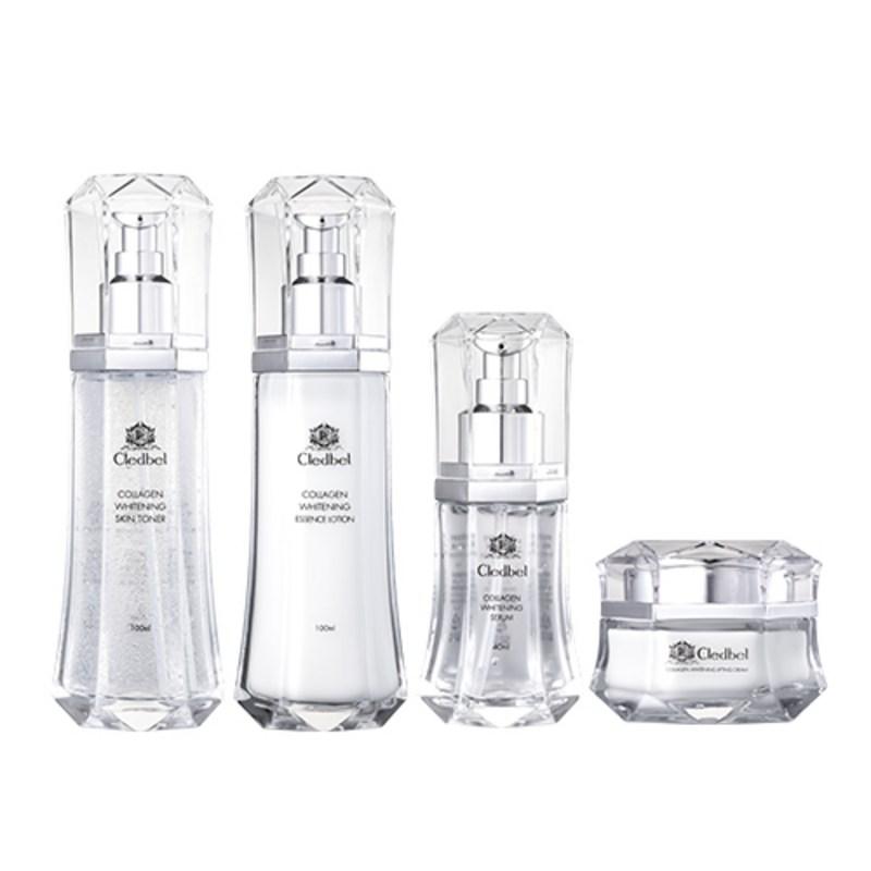 Cledbel Collagen Whitening Skin Toner + Essence Lotion + Serum + Cream Set, 1 Set