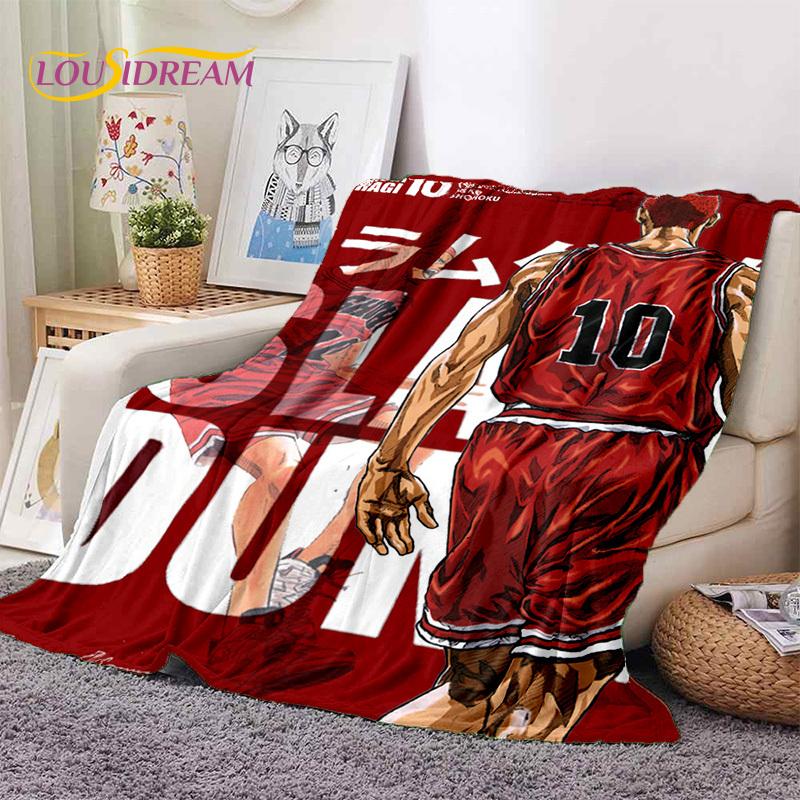 Cartoon Slam Dunk Basketball Anime Soft Blankets,Keep Warm Throw Blanket Comfortable Blanket for Picnic Beds Sofa Home Bedroom