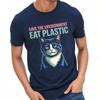 Casual Tshirt Rock Unisex O Neck Tshirt Graphic Save The EnvironUnisext Eat Plastic Cat Stylish Teenagers Tee Shirt Summer Unisex Tees