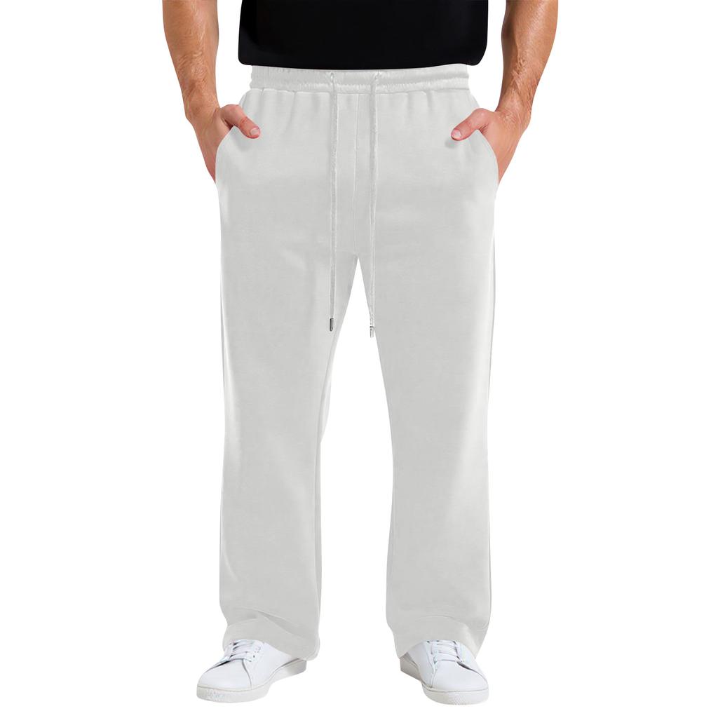 Mens Wide Leg Sweatpants Loose Drawstring Waist Casual Jogger Pants Soft Comfy Relaxed Fit Trousers for Everyday Wear