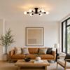 E27 Chandelier 6-Lights Close To Ceiling Light Modern Ceiling Lamp  Office
