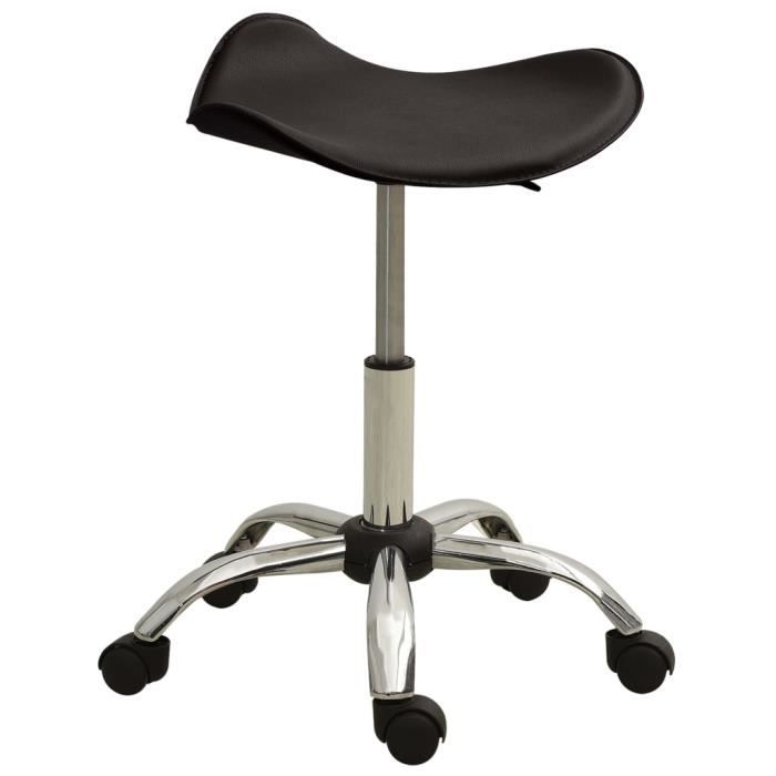 Tabouret - VIDAXL - Marron - Similicuir - Hauteur réglable - Pivotant