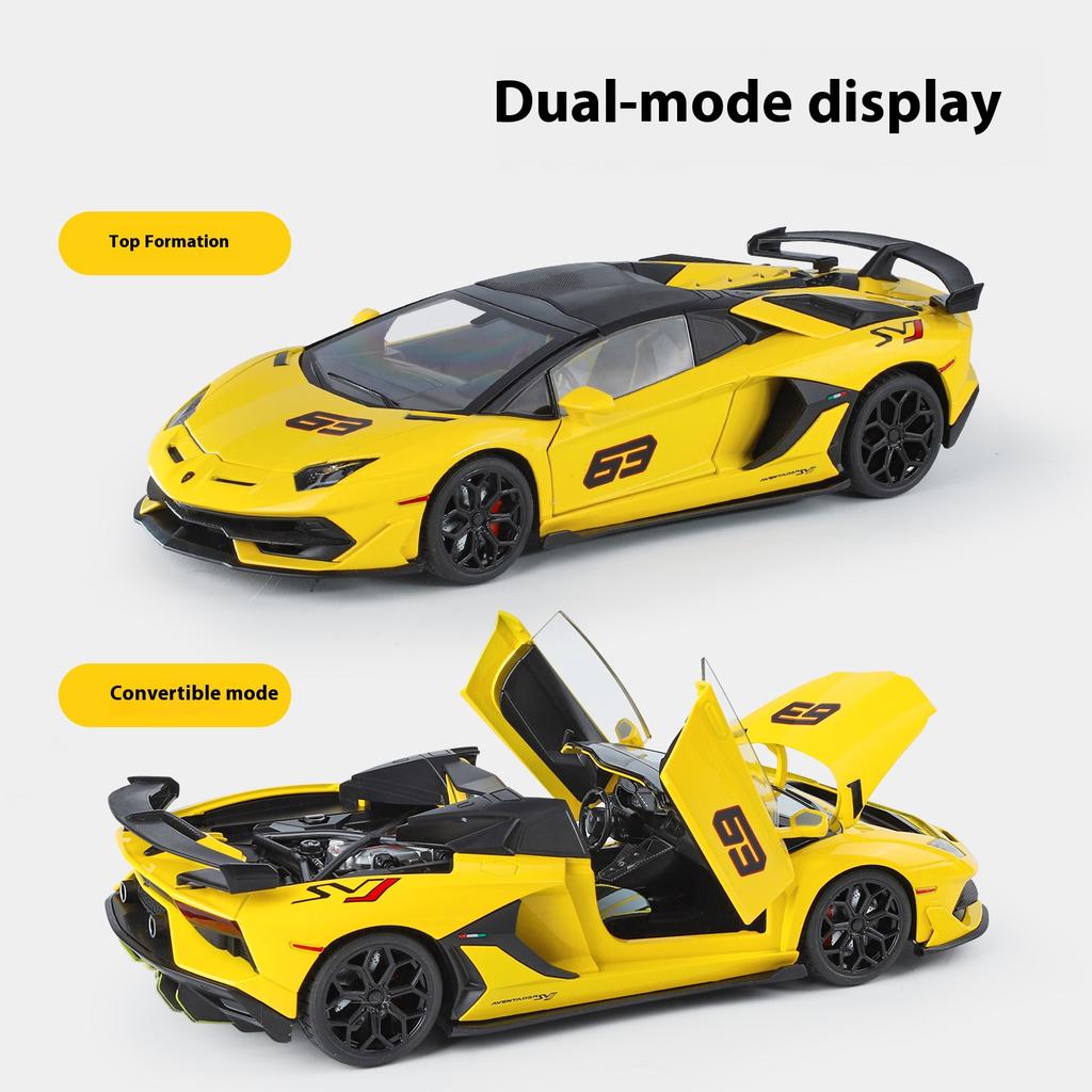 Large 1/18 Lamborghini Aventador SVJ Supercar Model Simulation Interior Details Adult Collection Ornaments Boy Gift Halloween Toys