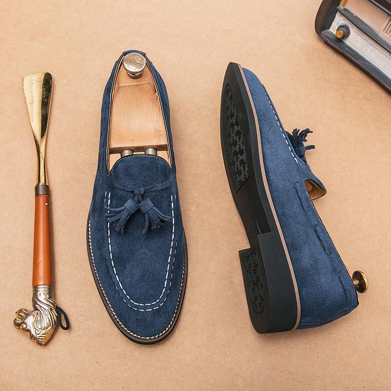 Fashion Business Men Fringed Shoes Men Wear Comfortable Durable Fashionable Small Leather Shoes on One Foot Social Shoes Size 38-47