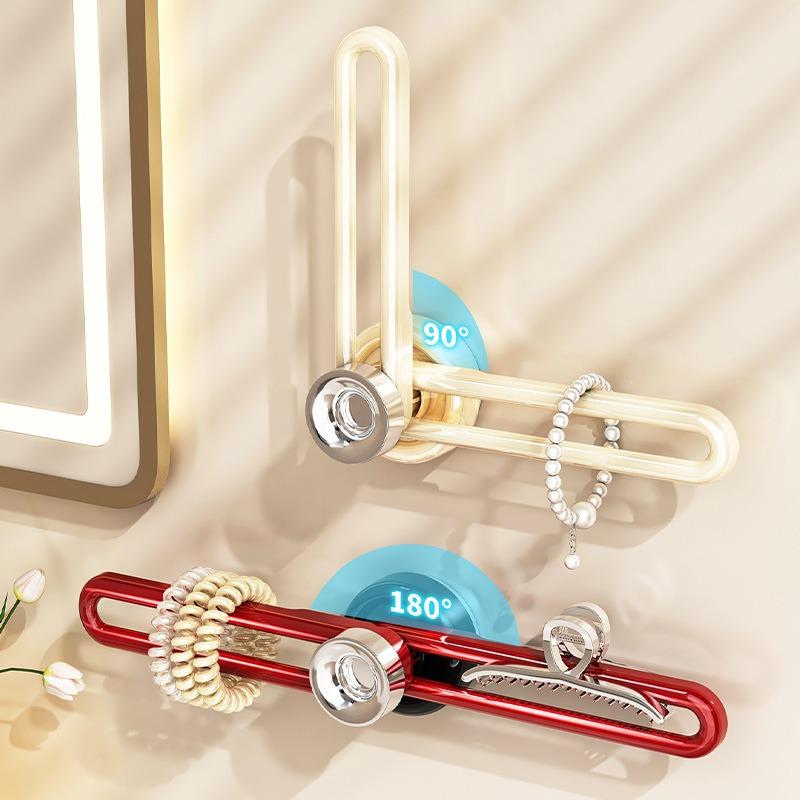 Suction Cup Hair Band Storage Hook, Non-perforated Rubber Band Hair Accessory Storage Rack, Wall-mounted Rope Hair Band Storage Rack