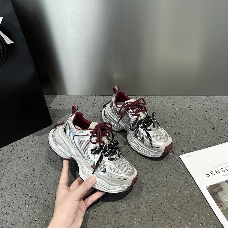 Mesh dad shoes women's spring new fried street sports style casual shoes thick-soled breathable running shoes tide