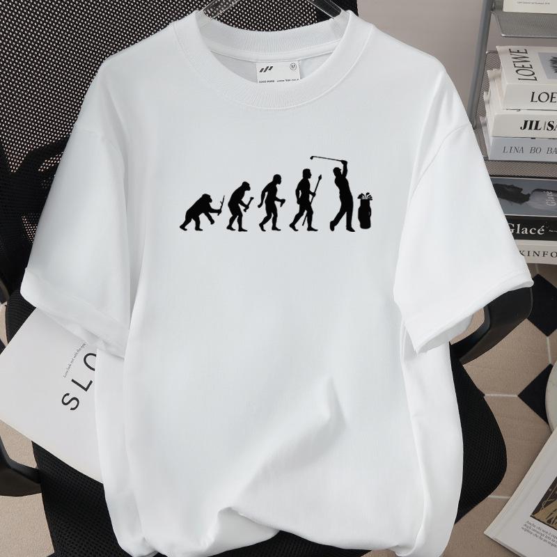 Unisex Golf Print Pure Cotton Short-Sleeve T-Shirt
