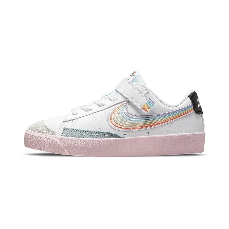 

new Nike Blazer Low 77 Be True Rainbow Hook Low Top Skateboard Shoes White Pink Children Aged 3 7 Years Old 28