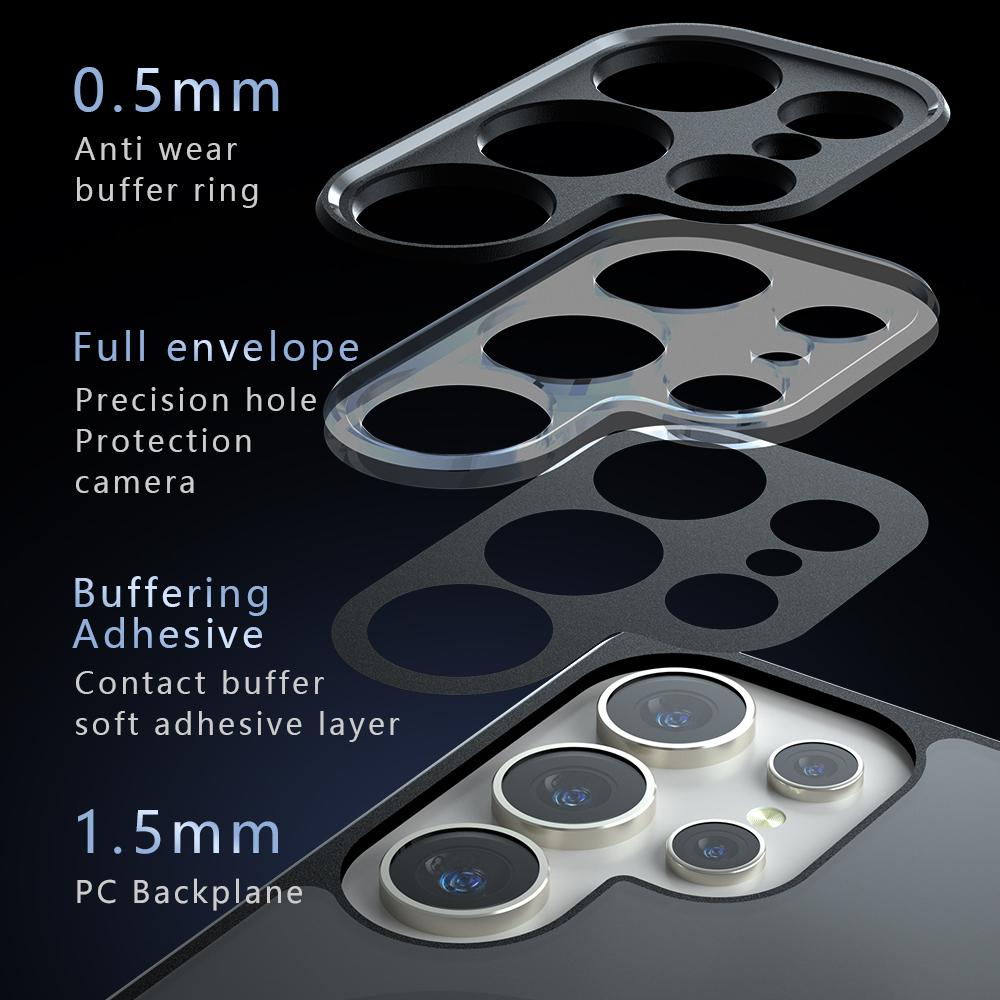 For Samsung Galaxy S25 Ultra Case Skin-Touch TPU+PC Matte Phone Shell,Transparent Black