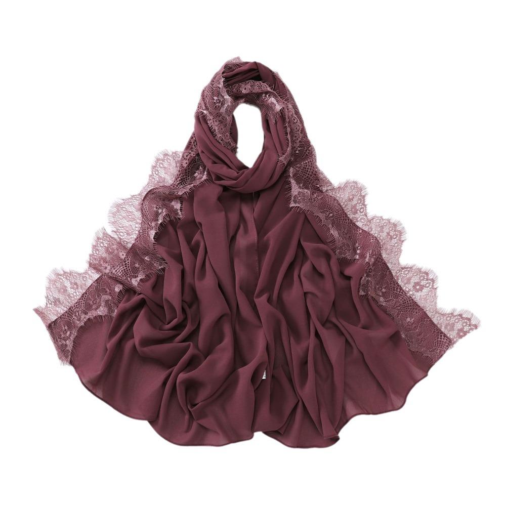 Solid Color Muslim Chiffon Jersey Hijab Soft Scarf Shawls Versatile Women Headscarf  Muslim