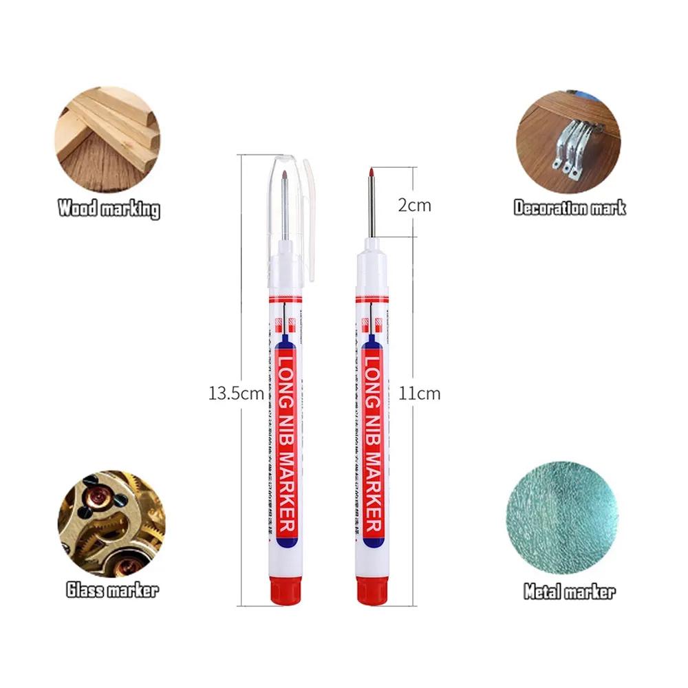 1-100 Stück 20mm Langer Kopf Markerstift Mehrzweck Holzbearbeitung Fliesen Dekoration Tiefloch Marker Stifte Rote/Schwarze/Blaue/Grüne Tinte