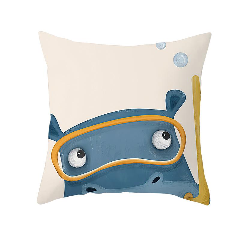 Nordic, Fresh and Cute Cartoon Pillowcase, Home Sofa, Car Bedside, Office Cushion Cover