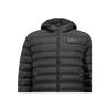 Emporio Armani EA7 FW23 Solid Color Letter Logo Printed Hooded Zipper Long Sleeve Down Jacket Men Outerwear Black 6RPB16-PN5ZZ-1200