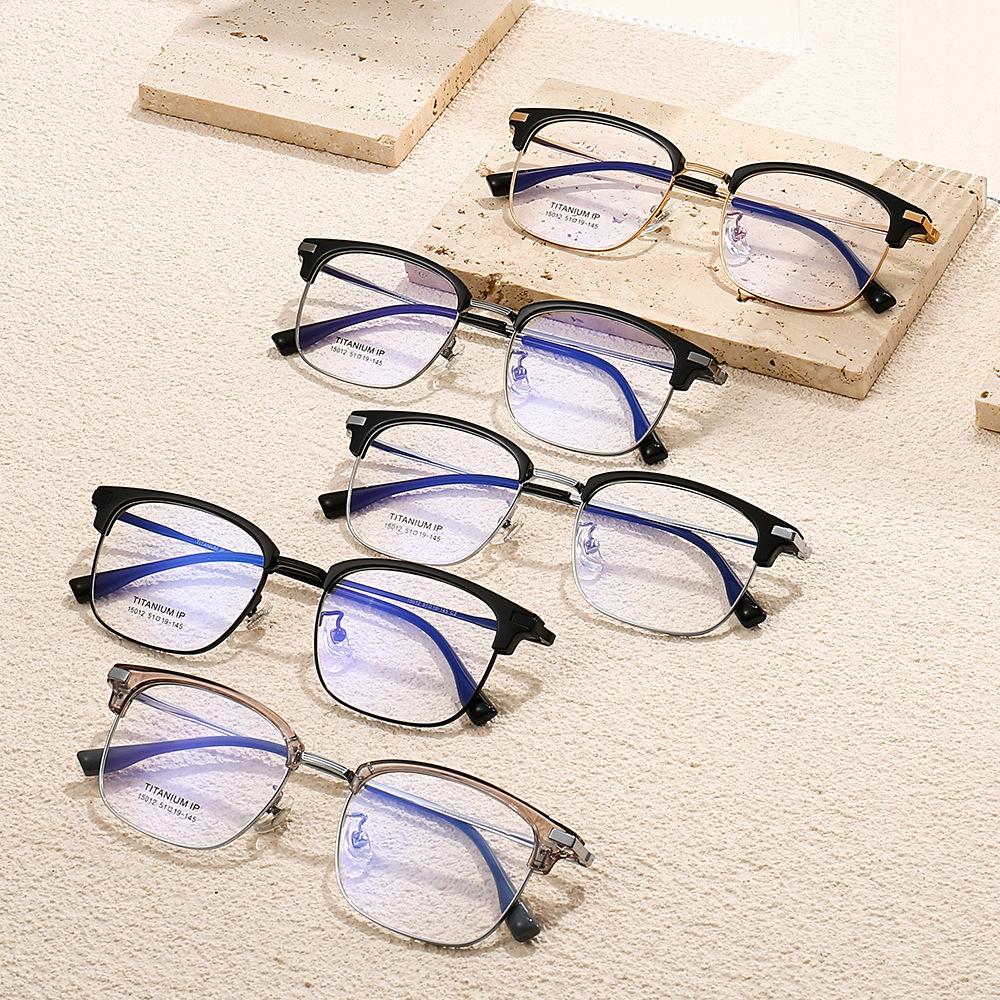 2024 Stylish Business Eyewear: TR Titanium Frame Glasses with Fade-Resistant Vacuum Electroplating - Model 15012