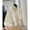 Women's Petite Solid Color Trench Coat - 2025 Spring/Autumn Korean Style, Stand Collar, Loose Fit