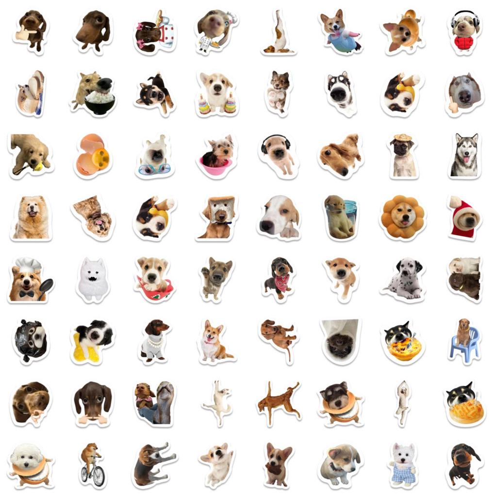 64 Sheets Puppy Cartoon Animal Stickers for Phone Cases, Suitcases, Laptops, Journals