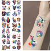 Cartoon Colorful Watercolor Animal Tattoo Stickers Waterproof Festival Party Party Children Disposable Tattoo Stickers