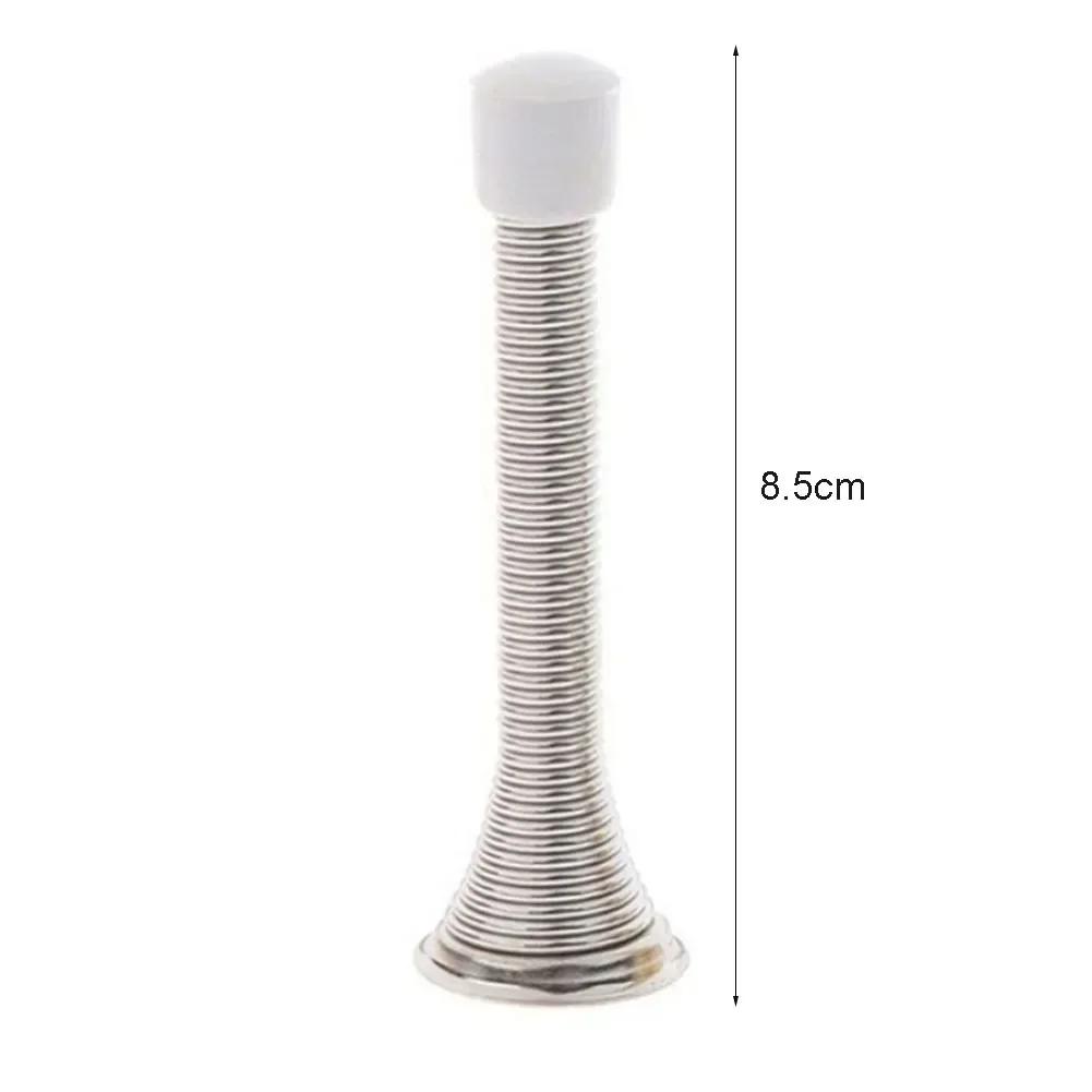 2PCS Metal Spring Door Stopper With Bottom Plate Screws Windproof Door Stop Holder Child Safety Protect Doors Walls Hardware
