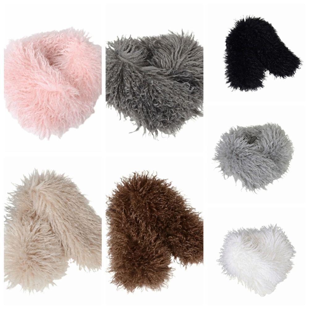 Solid Color Imitation Wool Scarf Magnetic Snap Faux Fur Collar Neckwear Fluffy Muffler  Night Out
