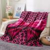 1Pc Pink&Black Bow Print Flannel Blanket, High quality Comfortable for All Seasons, Home Decor, Warmth and Comfort, Perfect for Christmas Gifts W28