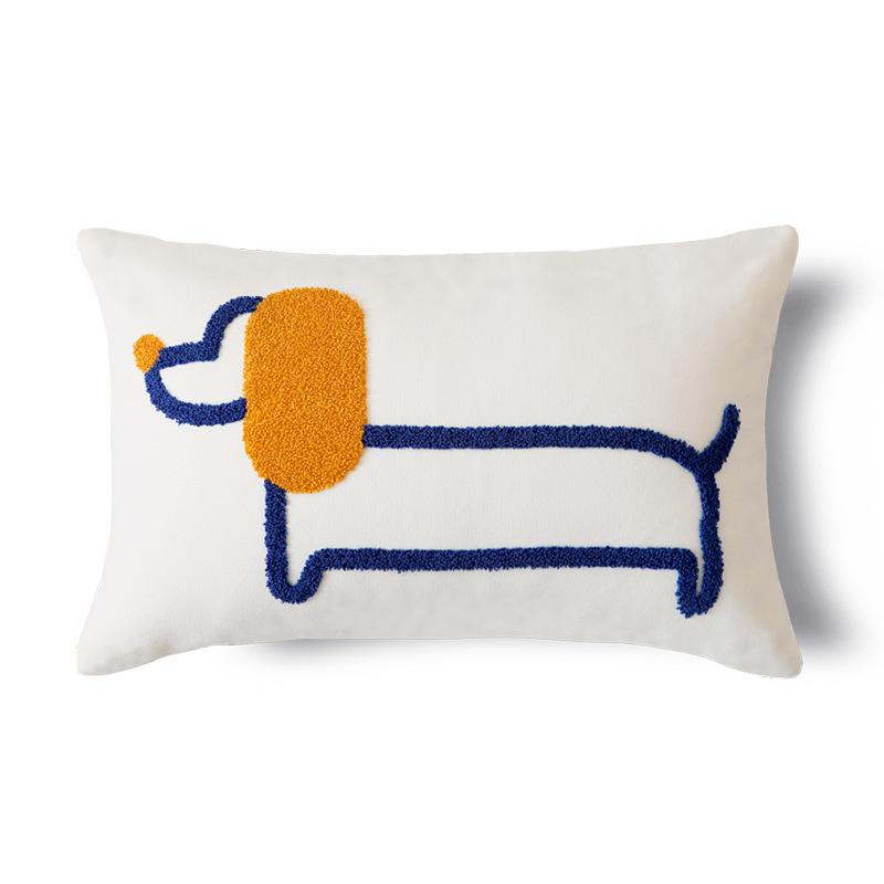 

Embroidered Modern Simple Dog Pillow Pillow Case Ins Wind Animal Cute Sofa Children Pillow Case Pillowcase