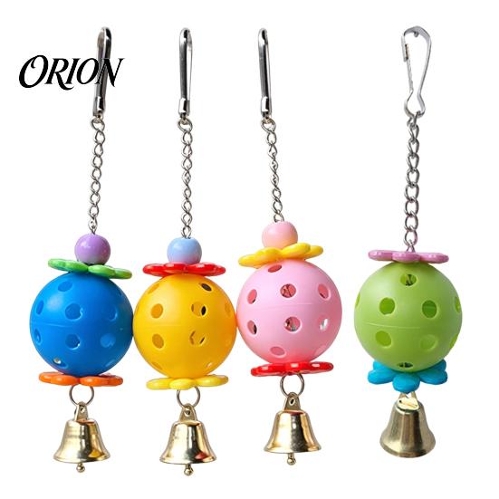 Chew Resistant Bird Toy Parrot Foraging Ball Toy, Plastic Hollow with Bell, Entertainment Accessory Cage Enrichment for Lovebird Budgie Cockatiel