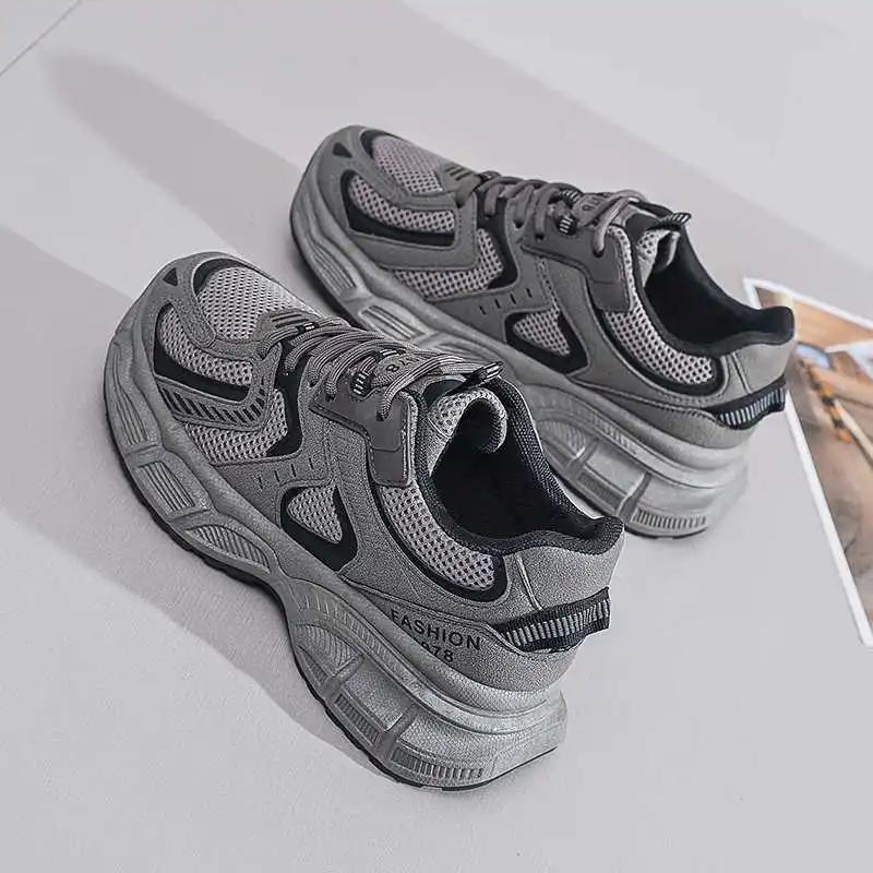 Fashion Road Big Sole Sneakers For Sports Women Woven Boots For Lady White Running Shoes Women Comfortable Sneskers China
