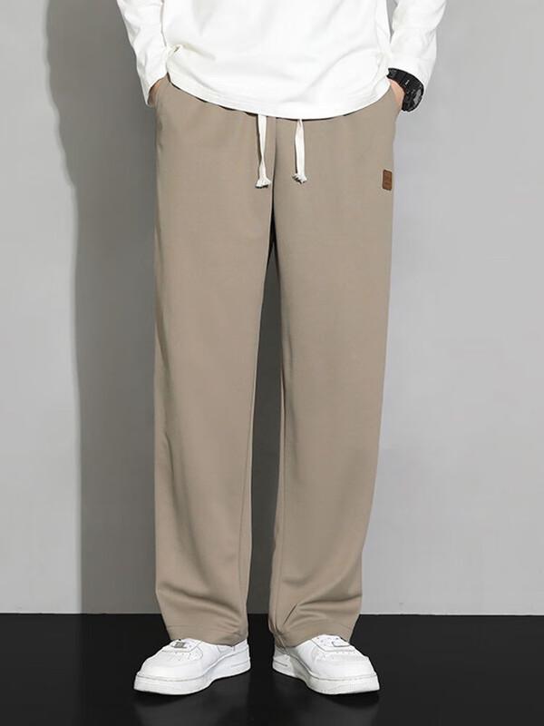 Dingfengbaoluo Men's Loose Draped Wide-leg Trousers