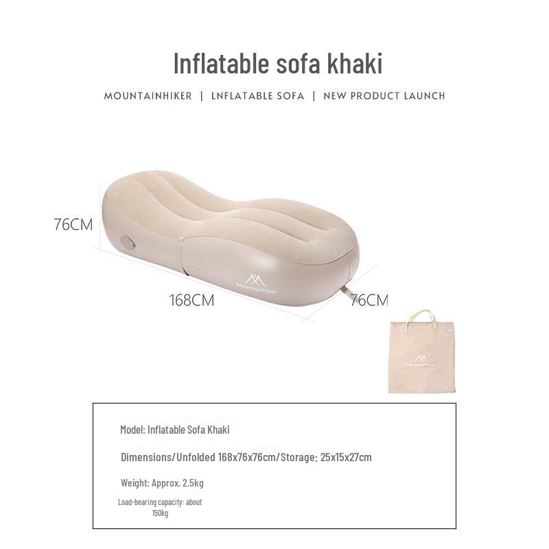 

Надувной шезлонг для отдыха на открытом воздухе с возможностью подзарядки от сети: Портативный сверхлегкий надувной диван для кемпинга и отдыха. 180x76x30cm