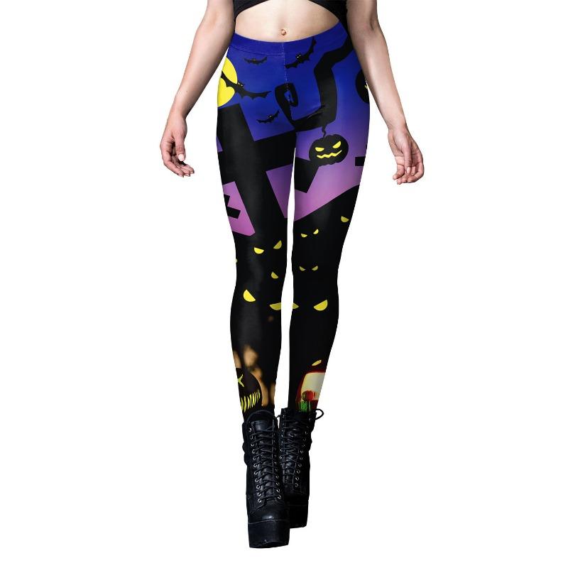 Halloween Women's Leggings Women's Wear European and American Bandage Print Yoga Pants Sports Leggings