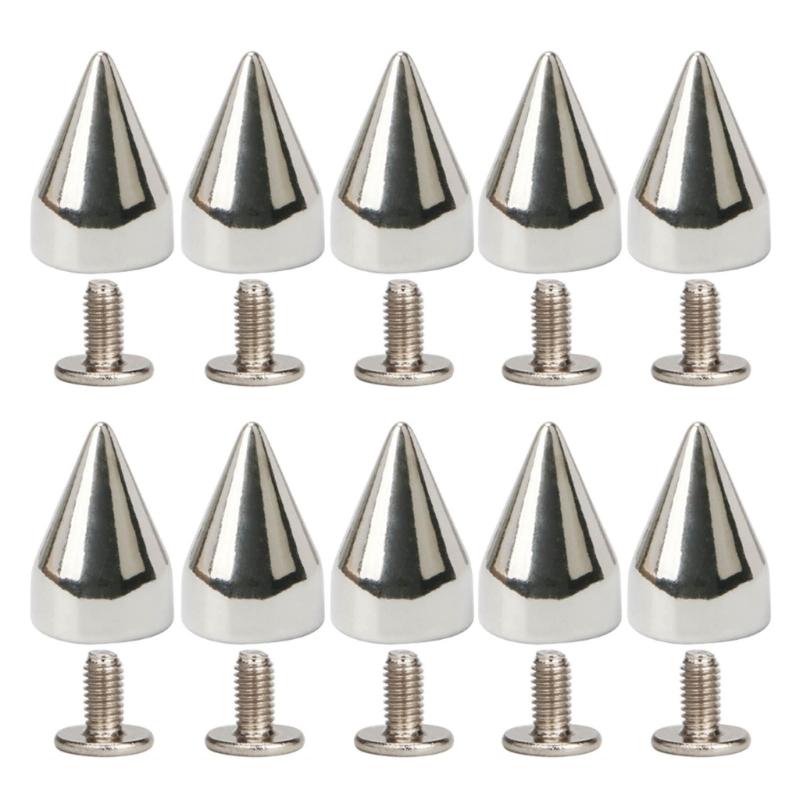 10Pcs Decorative Rivets Set Punk Style Nail Buckles Screw Mount Stud Rivets DIY Crafts PU Belt Shoes Clothing Spikes