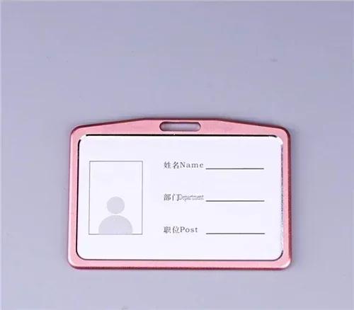 Credit Card Cover Women Aluminum Alloy Work Name Card Holders Case Business Work Card ID Badge Lanyard Holder Metal Bags