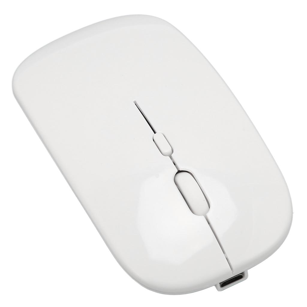 Wireless USB Mouse Rechargeable Low Noise Wireless Computer Mouse for Work Study Leisure Time White