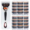 Five-Layer Men's Manual Razor with Rotating Head, Washable & Portable, Includes Storage Case