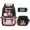 Kids Printed Backpack School Use Lightweight Oxford Fabric Bag With Arc Shoulder Straps 20-35L Capacity Neutral Style