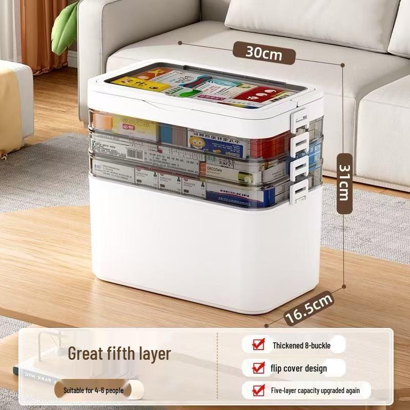 Large Capacity Transparent Medicine Storage Box - Multi-Layer Family First Aid Organizer